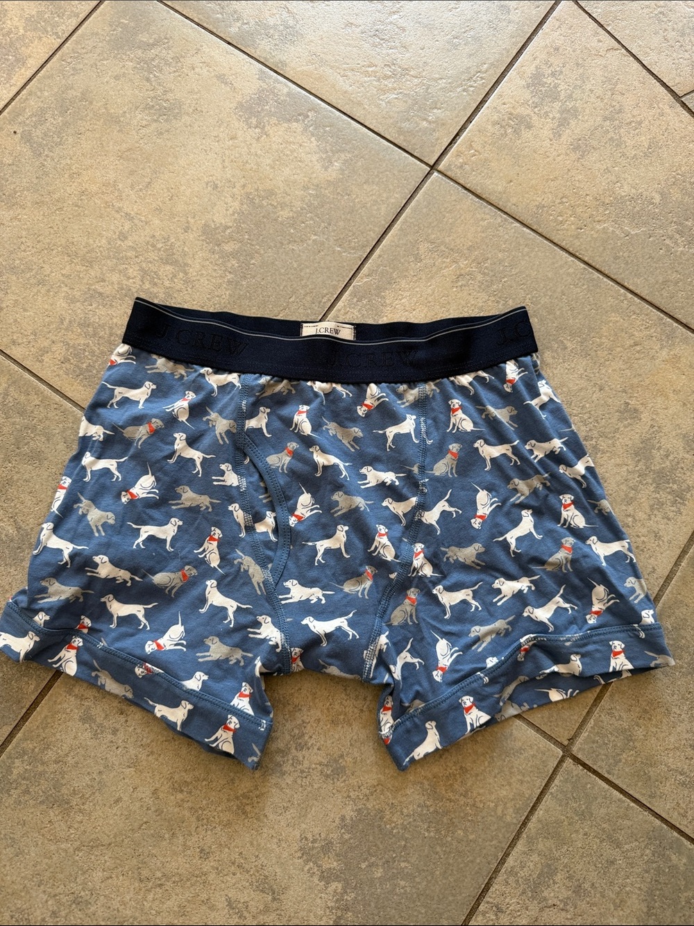 J. Crew Men’s small  Boxer Briefs in Navy Blue with Dog Motif